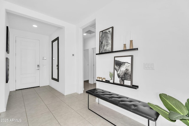 3309 E Malibu Dr, San Tan Valley, AZ 85143 - corridor featuring recessed lighting, tile patterned floors, visible vents, and baseboards
