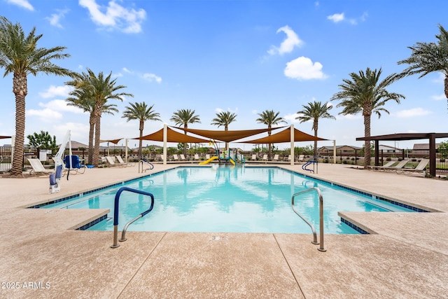 3309 E Malibu Dr, San Tan Valley, AZ 85143 - pool featuring a patio area and fence