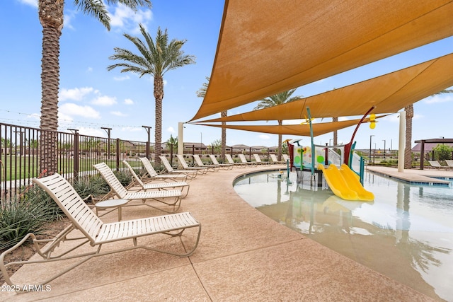 3309 E Malibu Dr, San Tan Valley, AZ 85143 - community playground featuring fence, a patio area, and a water play area