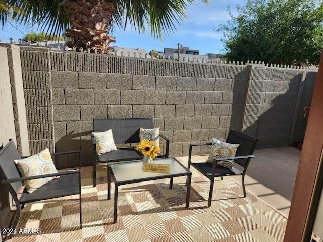 view of patio featuring an outdoor living space