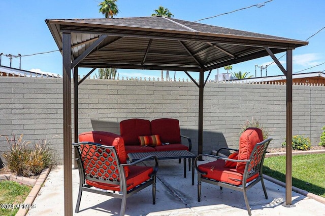 view of patio with a gazebo