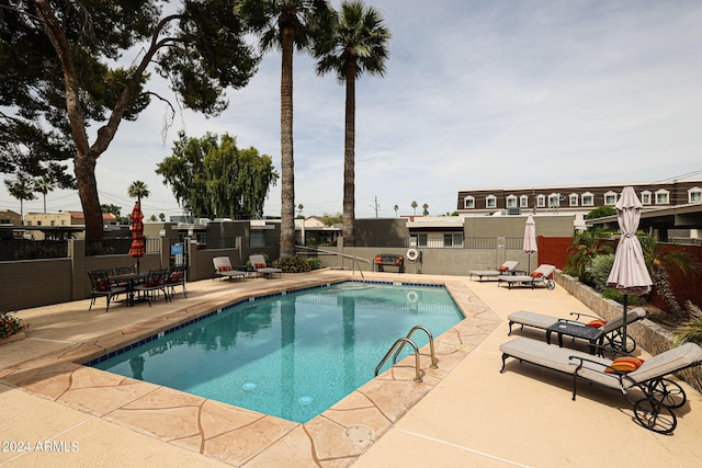 view of pool with a patio area