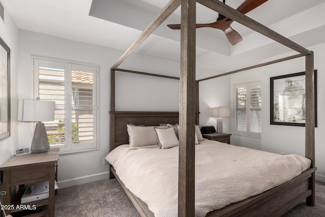 9100 E Captain Dreyfus Ave, Scottsdale, AZ 85260 - carpeted bedroom featuring baseboards and ceiling fan