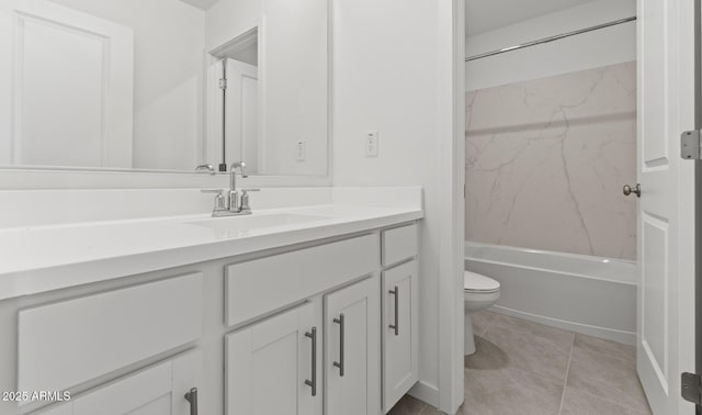 7420 S 76th Ln, Laveen, AZ 85339 - full bathroom featuring toilet, vanity, shower / tub combination, and tile patterned floors