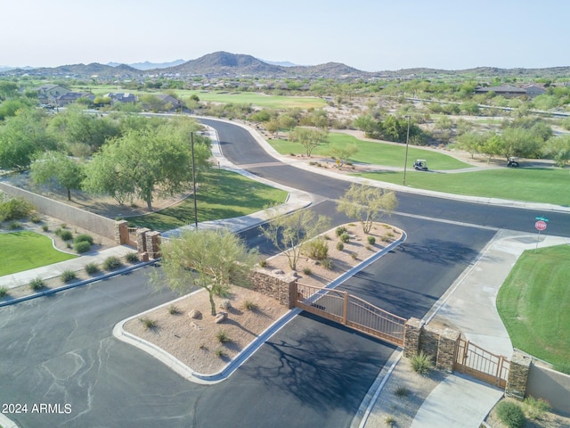 drone / aerial view with a mountain view