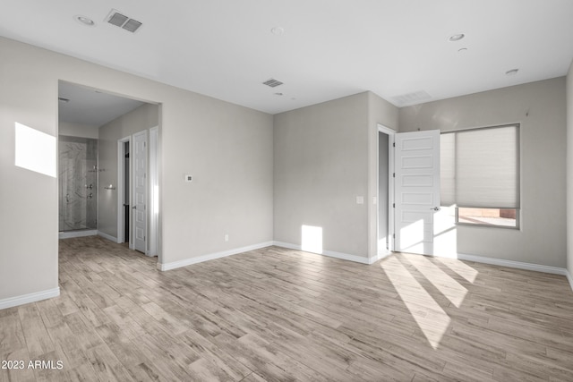 empty room featuring light wood-type flooring