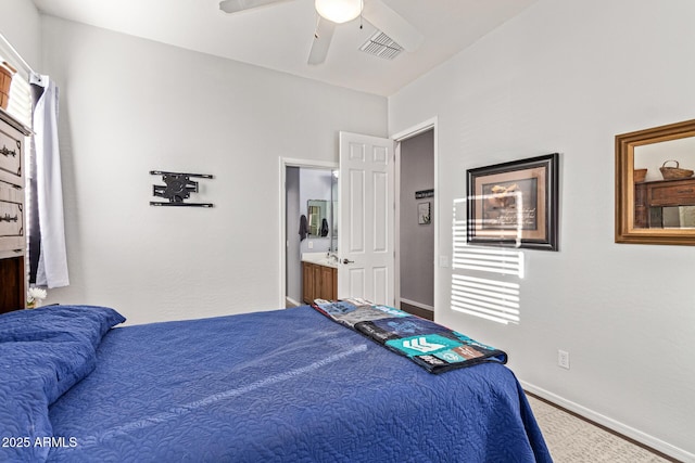 2045 E San Carlos Pl, Chandler, AZ 85249 - carpeted bedroom with baseboards and ceiling fan