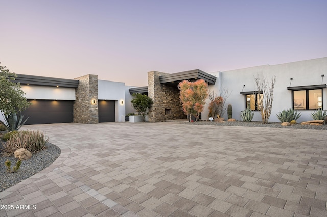 contemporary house featuring a garage