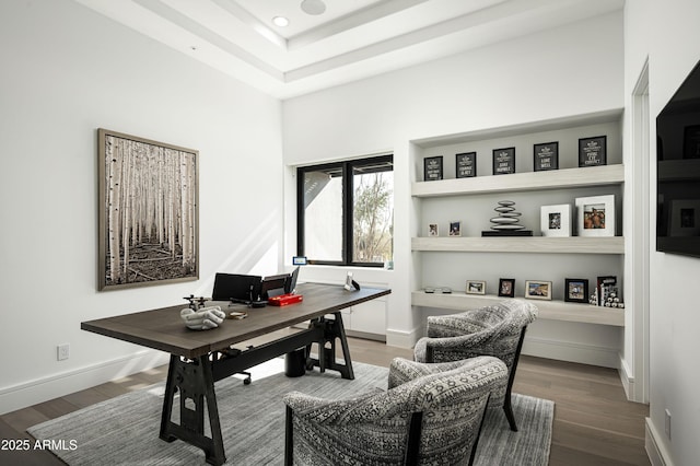 office featuring hardwood / wood-style flooring