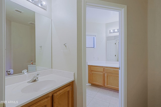 3928 N 151st Ave, Goodyear, AZ 85395 - bathroom featuring vanity, tile patterned flooring, toilet, and visible vents