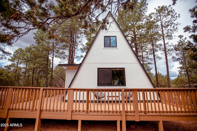 2124 Forest Park Dr, Overgaard, AZ 85933 - rear view of house with a wooden deck