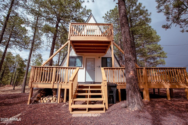 2124 Forest Park Dr, Overgaard, AZ 85933 - exterior space with a wooden deck