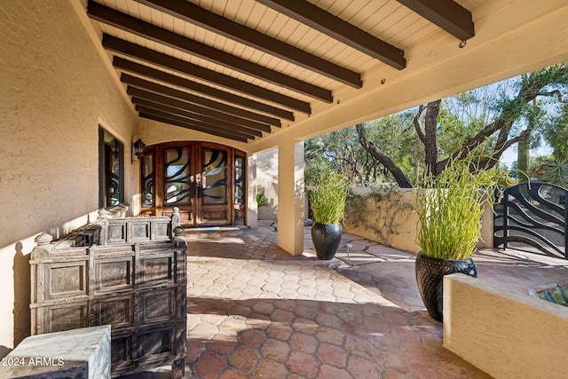 view of patio with french doors