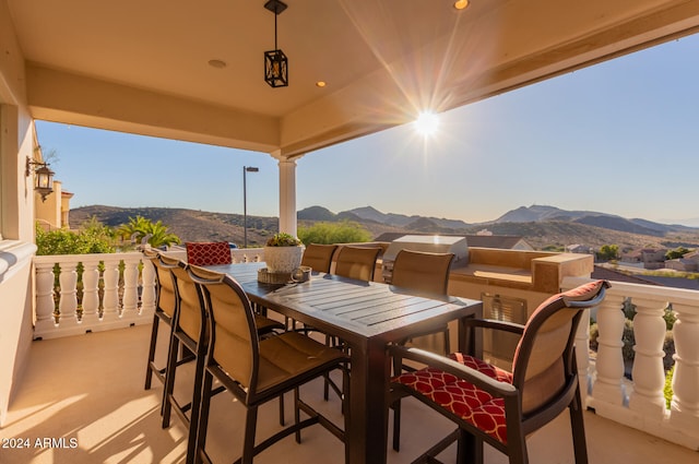 balcony with a mountain view