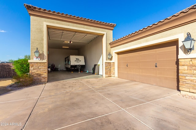 view of garage