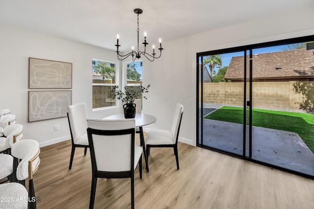 5122 W Mercury Way, Chandler, AZ 85226 - dining space with a chandelier and wood finished floors