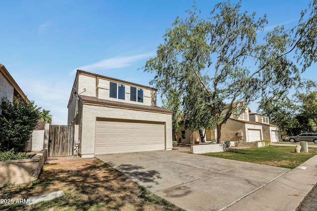 5122 W Mercury Way, Chandler, AZ 85226 - traditional-style house with driveway, a gate, stucco siding, and a garage