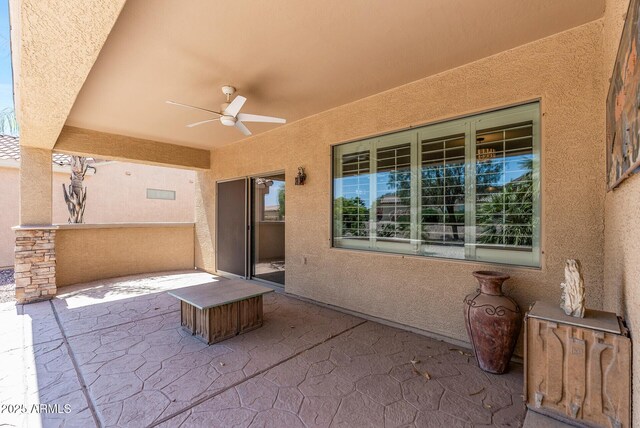 19225 N Tallowood Way, Surprise, AZ 85387 - view of patio / terrace featuring a ceiling fan