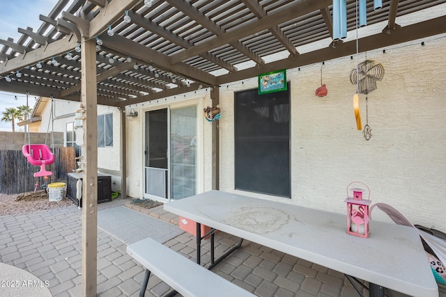 view of patio / terrace with a pergola