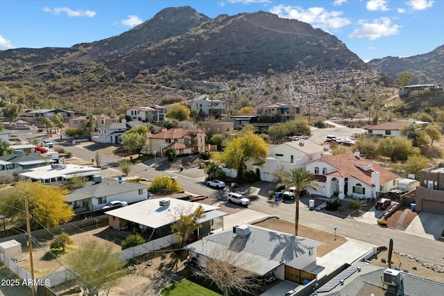 bird's eye view featuring a mountain view