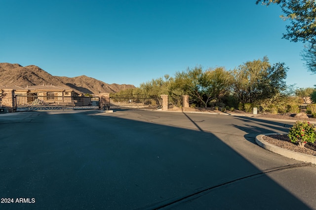 exterior space featuring a mountain view