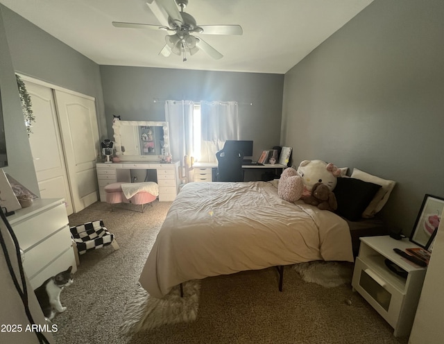 2311 E Hartford Ave Unit 38, Phoenix, AZ 85022 - carpeted bedroom with a closet and ceiling fan