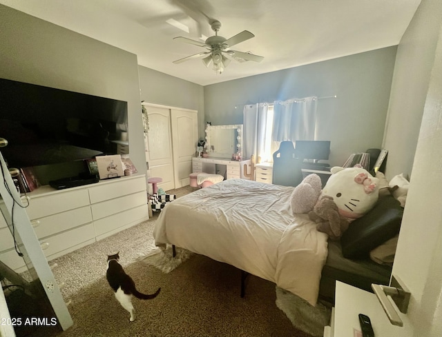 2311 E Hartford Ave Unit 38, Phoenix, AZ 85022 - carpeted bedroom with a closet and ceiling fan