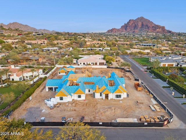 aerial view featuring a mountain view