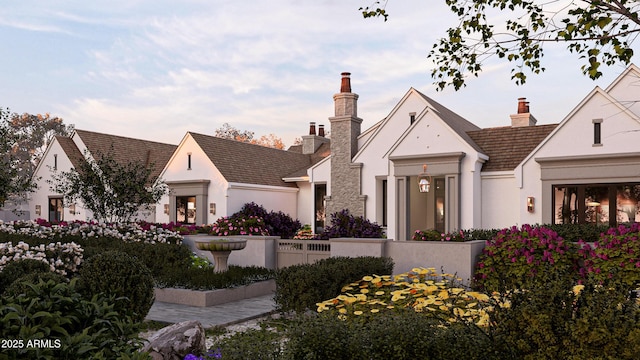 view of front of home with stucco siding