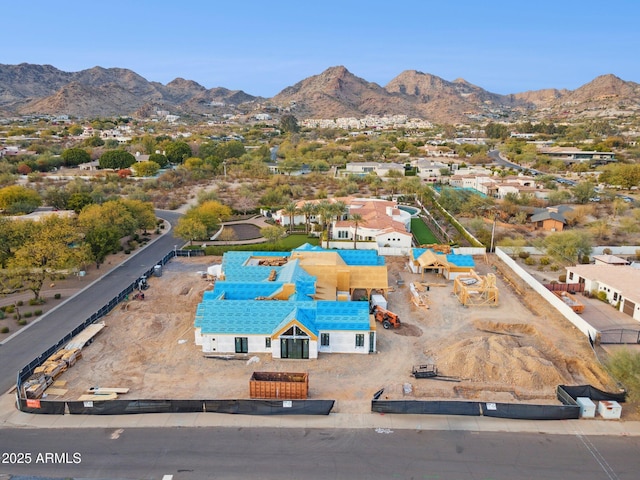 drone / aerial view with a mountain view