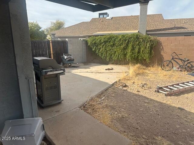 view of patio / terrace featuring a fenced backyard