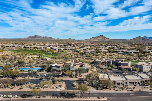 view of mountain feature featuring a residential view