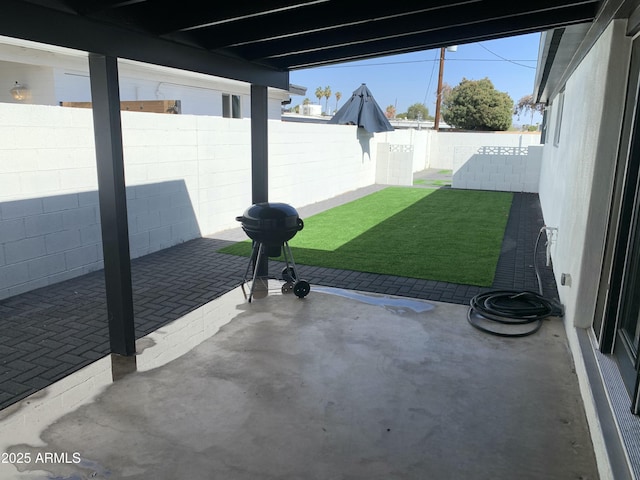 view of patio / terrace with a fenced backyard