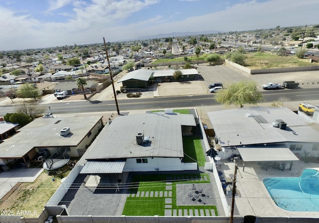 bird's eye view with a residential view