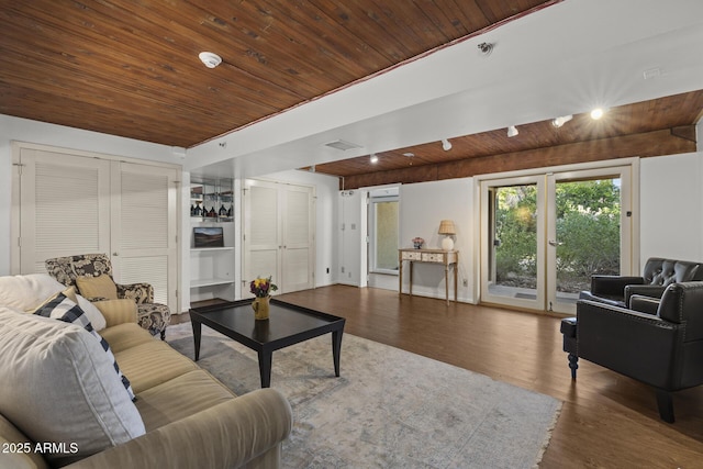 1522 W Myrtle Ave, Phoenix, AZ 85021 - living area with wooden ceiling and wood finished floors