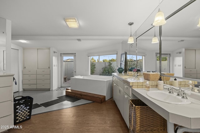 1522 W Myrtle Ave, Phoenix, AZ 85021 - bathroom featuring a freestanding bath, vanity, and plenty of natural light