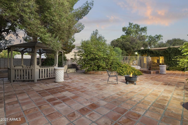 1522 W Myrtle Ave, Phoenix, AZ 85021 - view of patio / terrace with a gazebo and an outdoor fire pit