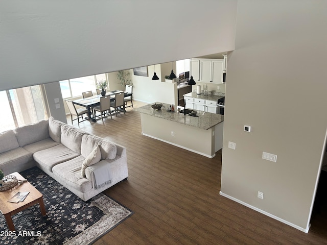 984 W Belmont Red Trl, San Tan Valley, AZ 85143 - living room with baseboards and dark wood-style flooring