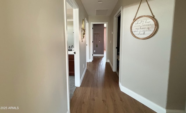 984 W Belmont Red Trl, San Tan Valley, AZ 85143 - hall with wood finished floors and baseboards