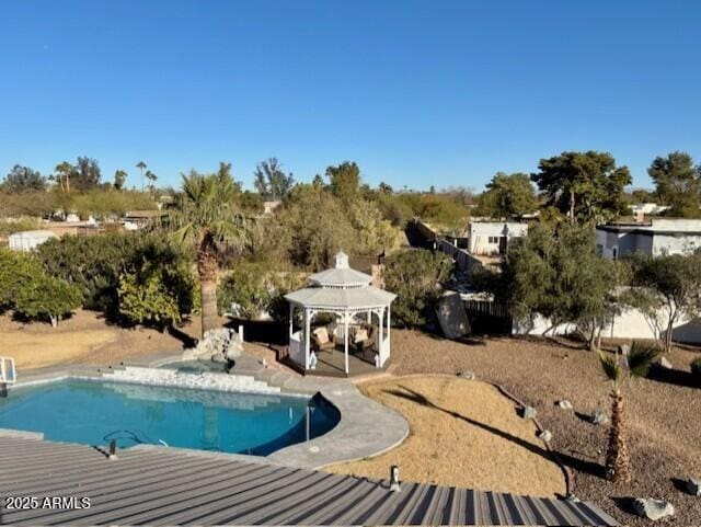 view of pool featuring a gazebo