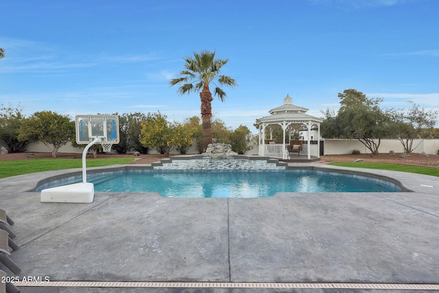 view of pool featuring a gazebo