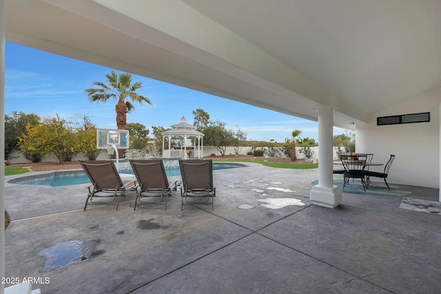 view of patio / terrace with a gazebo