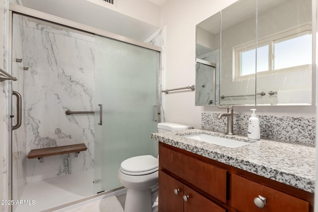 6022 E Colby St, Mesa, AZ 85205 - full bath featuring vanity and a marble finish shower