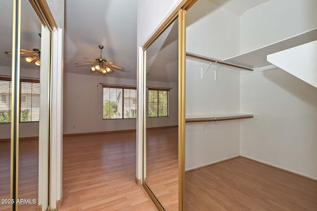 6928 W Oraibi Dr, Glendale, AZ 85308 - walk in closet featuring light wood-style floors and a ceiling fan