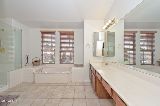 6928 W Oraibi Dr, Glendale, AZ 85308 - full bath featuring a bath, double vanity, and healthy amount of natural light
