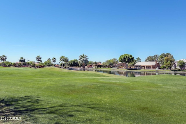 6928 W Oraibi Dr, Glendale, AZ 85308 - view of property's community with a water view, a lawn, golf course view, and a residential view