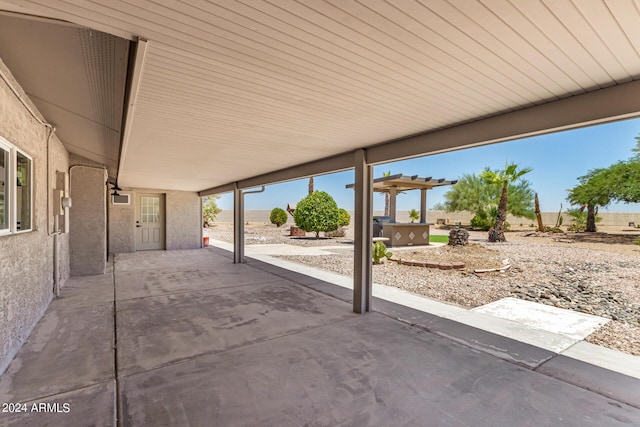 view of patio / terrace featuring a pergola