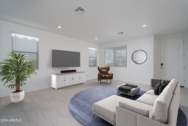 living room featuring plenty of natural light