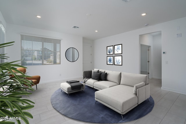 living room featuring a wealth of natural light