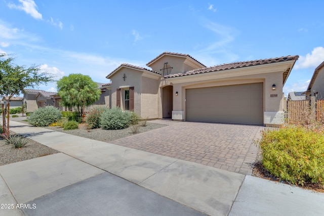 22788 E Orion Way, Queen Creek, AZ 85142 - mediterranean / spanish home featuring stucco siding, driveway, a garage, and a tile roof